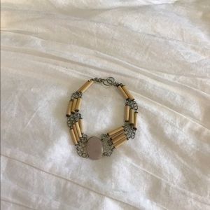 Wood and stone bracelet